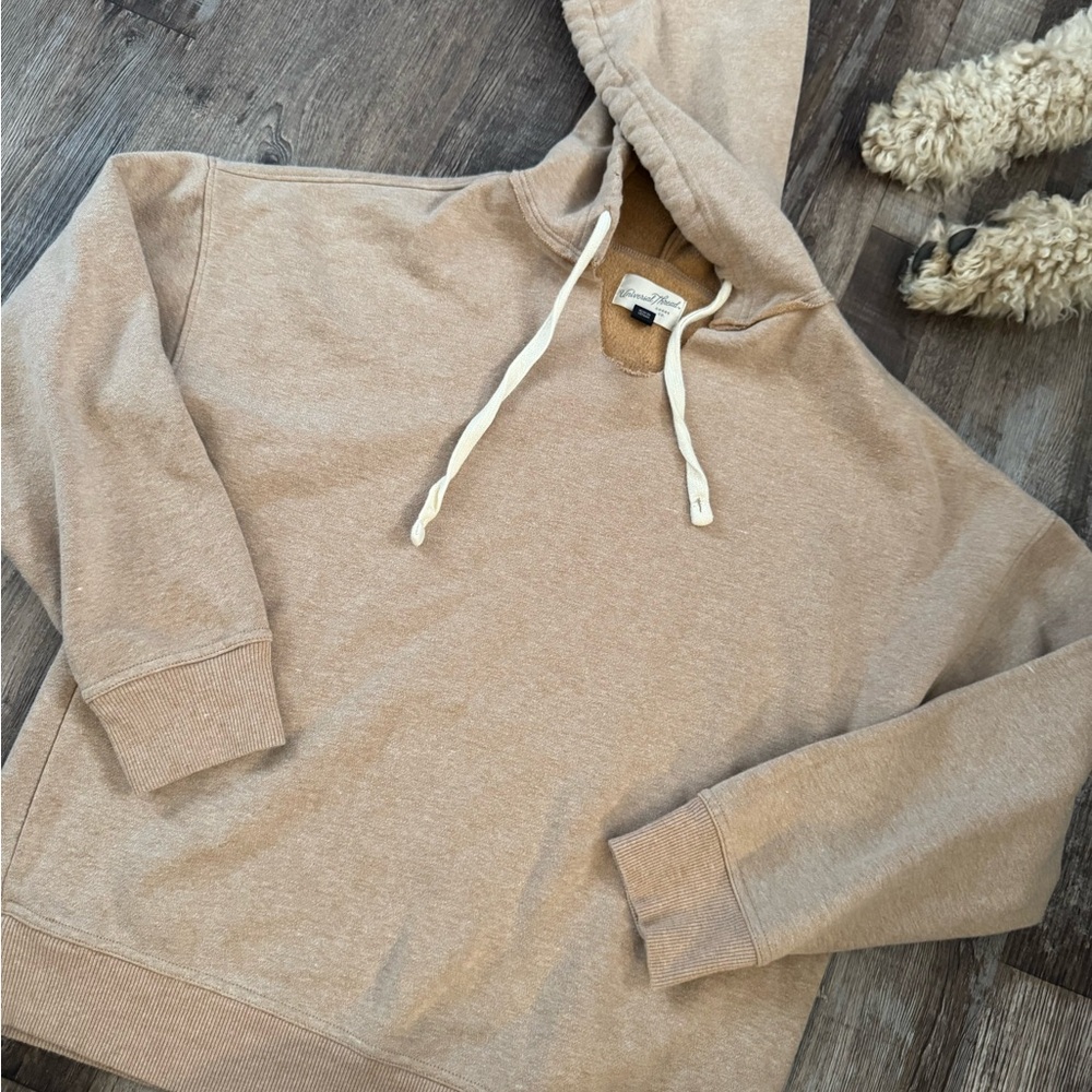 Tan Hoodie with Drawstrings